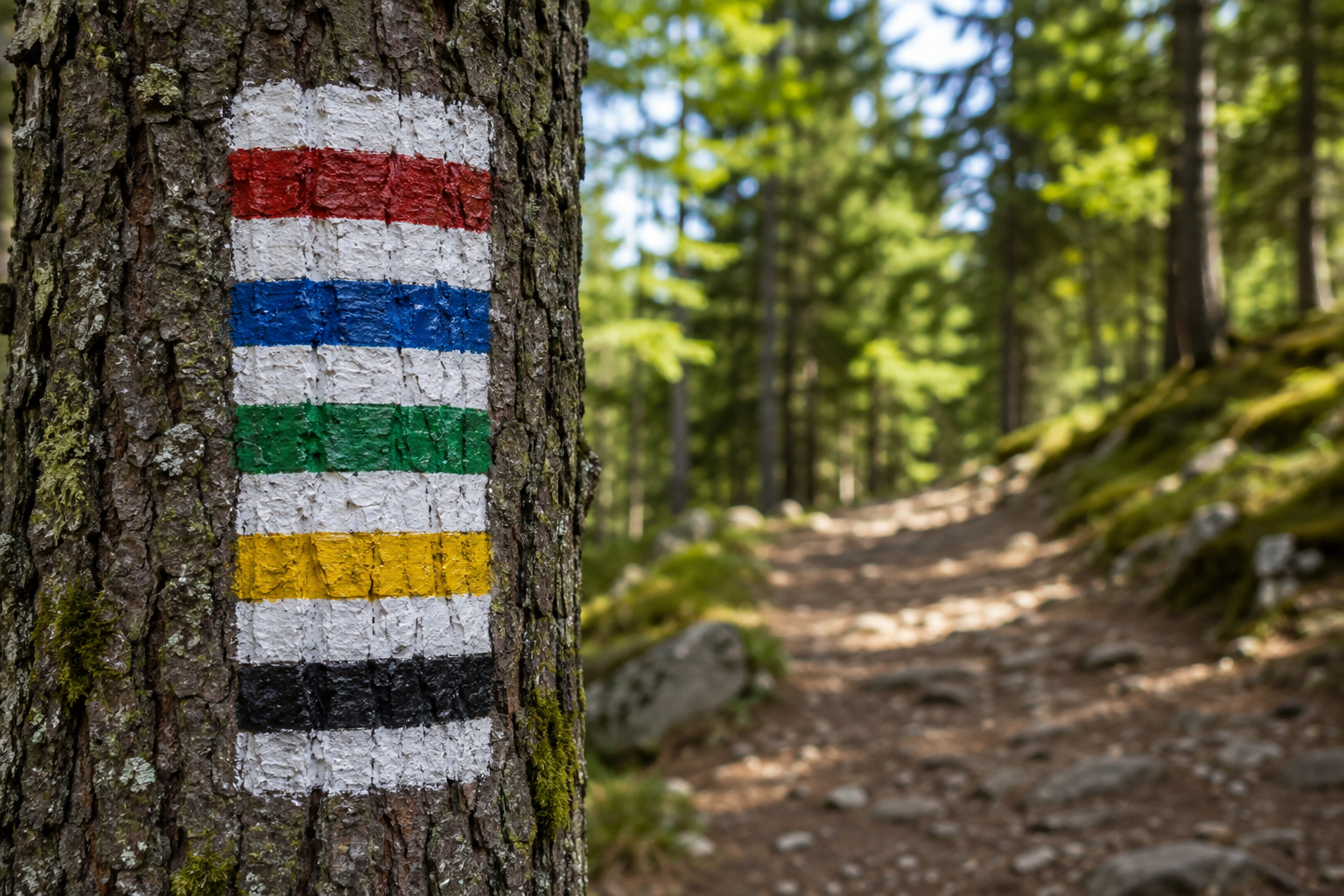 Oznaczenia kolorów szlaków turystycznych w górach